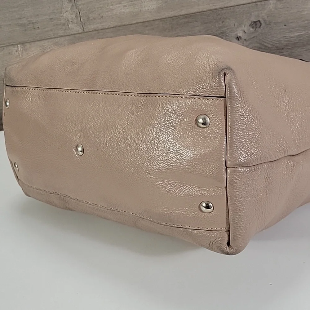 Coccinelle Taupe Leather Tote Bag with Tassel